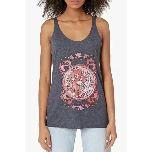 Disney Women's Princess Mushu Stained Glass Tri-Blend Racerback Layering Tank, S - Picture 1 of 2